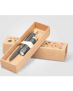 Reborn Geschenkset mit Kugelschreiber und Taschenlampe aus recyceltem Aluminium - inkl. Werbedruck