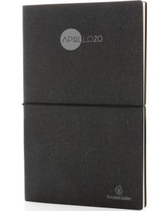 A5 Notizbuch aus GRS recyceltem Leder, 80 Blatt, liniert