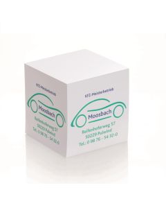 Zettelblock Standard mit 1-4c Werbedruck