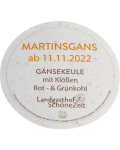 Samenpapier Bierdeckel - eckig oder rund - inkl. Werbedruck