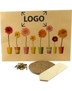 Natürliches Wachstum - bunte Blumenmischung - inkl. 1-4 c Logo-Digitaldruck einseitig