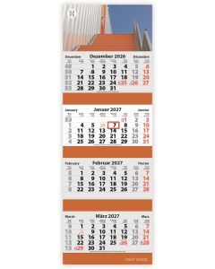 4-Monats Faltkalender Quatrus-Deluxe, inkl. Druck