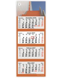 4-Monats Faltkalender Quatrus-Light Plus Green, inkl. Druck