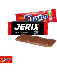 Daim Riegel mit Werbebanderole