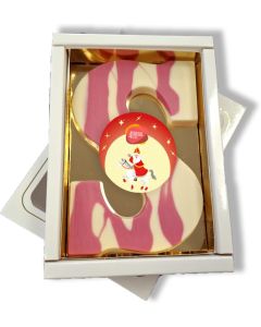 Rosa/weiß cremefarben mit Erdbeergeschmack - inkl. Werbedruck