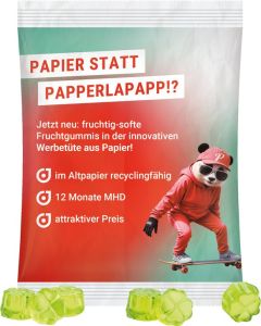 Maxitüte Trolli, 50 g in weißem Papier - Inhalt nach Wahl - inkl. Druck