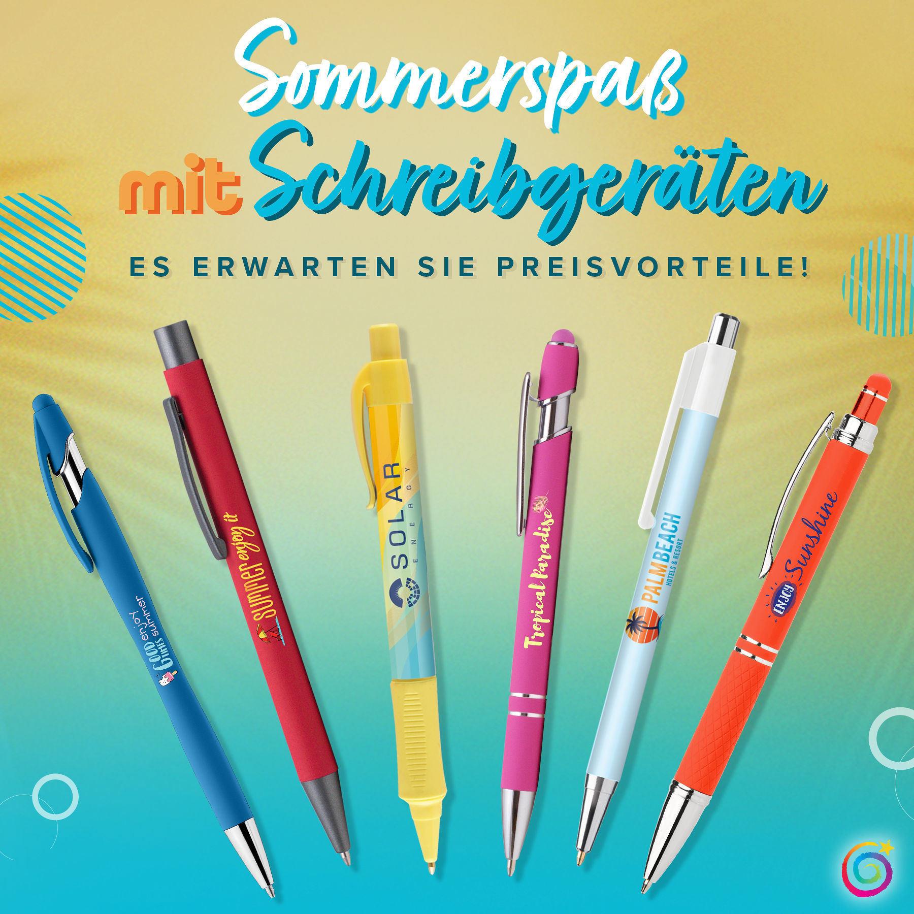 Bunte Kugelschreiber bedrucken lassen